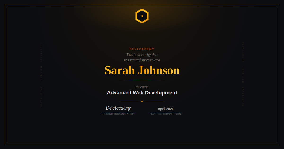 Certificate example